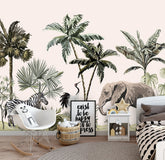 Jungle Animal Botanical  Mural/Wallpaper